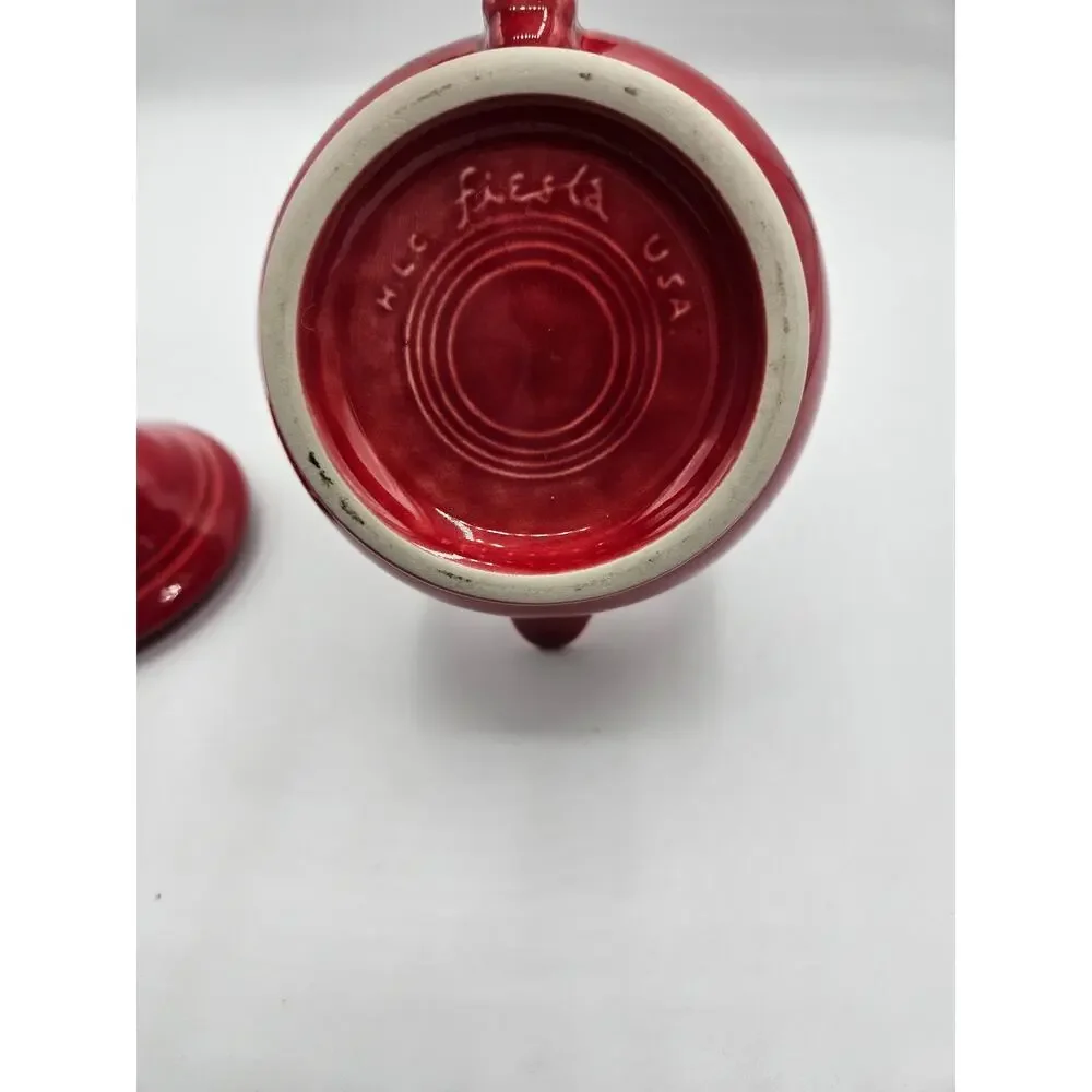 Fiesta Homer Laughlin Retired Small Teapot‎ Lid Scarlet Red 2 Cup